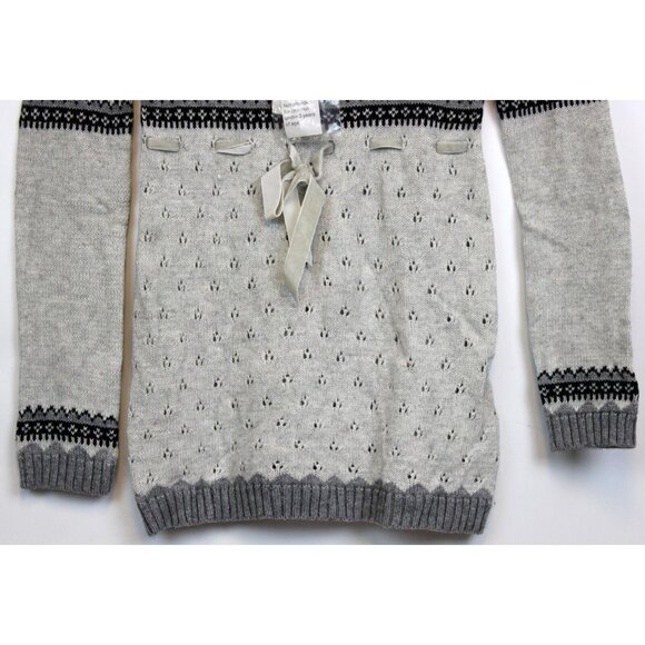 VTG Y2K Limited Too Arctic Nordic Grey Sweater sz 7 NWT Girls Bow Sparkle Winter - Picture 3 of 5